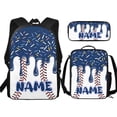 thumbnail image 3 of Kid Backpack Cartoon Print 3 Piece Backpack Set School Bag with Lunch Tote and Pencil Case Navy One Size, 3 of 3