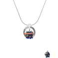 thumbnail image 2 of Delight Jewelry Resin Blue Alien with Orange Dots Gymnastics Ring Charm Necklace, 18", 2 of 4