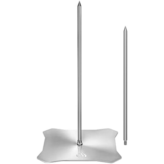 Al Pastor Skewer for Grill, 304 Stainless Steel Brazilian Vertical Spit Stand with 2 Removable Spikes (9" /11.5") for Oven, BBQ, Shawarma Rotisserie for Tacos Al Pastor, Gyros and Kebabs