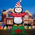 thumbnail image 2 of Pingüino inflable navideño de 183 cm con luces LED de GIFTFIND, 2 of 7
