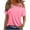 Pink, variant on Sexy Cold One Shoulder Tops for Women Summer Short Sleeve Shirts Casual Criss Cross Asymmetric Neck T-Shirt Tee Business Basic Solid Loose Fitting Blouse