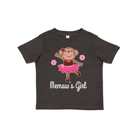 

Inktastic Memaw Girl Ballerina Monkey Gift Toddler Toddler Girl T-Shirt