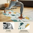 thumbnail image 4 of Light Green Dinosaurs Leaves Pattern Hot Yoga Mat Towel Non Slip for Hot Yoga - Quick-Drying Yoga Mat Cover with 4 Corner Pockets with Travel Bag - Hot Yoga Towel Non Slip 70"x26", 4 of 6
