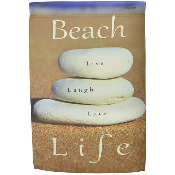 Flag Emotes - Double Sided Garden Flag - Beach Life Rocks