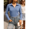 thumbnail image 5 of Anygrew Womens Sweater Long Sleeve Knit 2025 Fall Quarter Zip Fitted Business Casual Work Warm Pullover Tops, 5 of 9