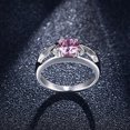 thumbnail image 3 of Women Stainless Steel Pink CZ Solitaire Engagement Promise Ring, 3 of 5