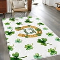 thumbnail image 3 of Saint Patrick's Day Area Rug 4'x6', Horseshoe Green Botanical Clovers Leaf Washable Non-Slip Rugs, Low Pile Large Carpet for Living Room Bedroom Dining Room Kitchen Office Indoor Mat, 3 of 9