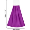 thumbnail image 3 of Coolnut Solid Purple Pattern Kitchen Towels Set of 2, Hanging Hand Towels with Loop Soft Absorbent Durable for Bathroom Kitchen Decor Washcloth Gift, 3 of 7
