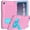 Pink+Teal, variant on BMOUO Case for Samsung Galaxy Tab A9+ Plus 2023 11 Inch (SM-X210/X216/X218), Shockproof Rugged Galaxy Tab A9+ / A9 Plus Case Cover with Kickstand for Men Kids Toddler Boys Girls, Blue