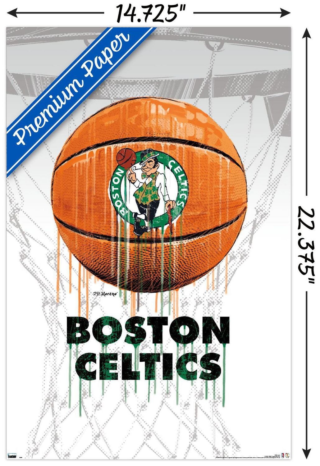NBA Boston Celtics - Drip Ball 20 Wall Poster