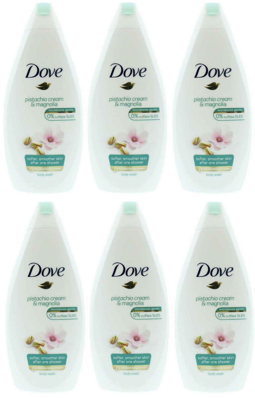 Dove Pistachio Cream & Magnolia Body Wash, 16.9 Ounce / 500 Ml (Pack of