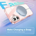 thumbnail image 2 of for iPhone 16 Case Magnetic, [Compatible with Magsafe] Built-in Screen Protector Shockproof Dustproof Crystal Clear Anti-Scratch Folio Flip Phone Case for iPhone 16, Pink, 2 of 6