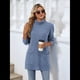thumbnail image 5 of Camisas de Larga para Mujer, Blusas Túnica Casuales de Cuello Alto Azul L, 5 of 10