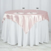 Efavormart 5pcs 60" SATIN Square Tablecloth Overlay For Wedding Catering Party Table Top Decorations ROSE GOLD