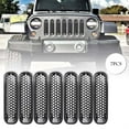 thumbnail image 4 of ReTeiv 7Pcs Front Grille Grill Mesh Insert For JK JKU Sport Freedom Rubicon Sahara Unlimited 2007-2017 Black, 4 of 5