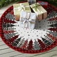 thumbnail image 4 of Buffalo Plaid Christmas Tree Skirt 48 Inch, Winter Holiday Tree Mat Decoration, 4 of 7