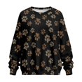 thumbnail image 4 of HELLHERO Paw Leopard Print Women Sweatshirt Long Sleeve, Soft Oversized Sweatshirt Fall Fashion Crewneck Pullover Tops Size XXL, 4 of 7