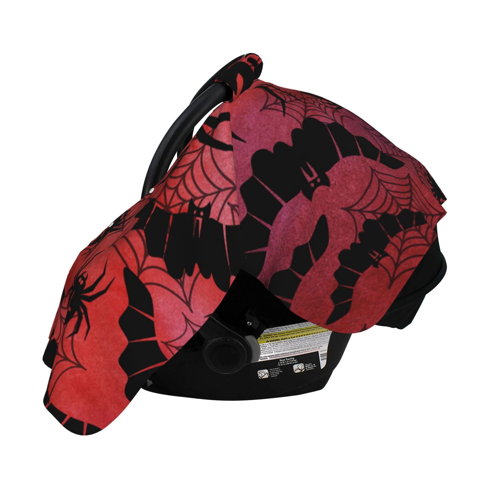 Naloa Bats And Spiders Baby Car Seat Cover, Breathable Baby Carrier Cover, Multiuse Baby Carrier Cover & Nursing Breastfeeding Cover