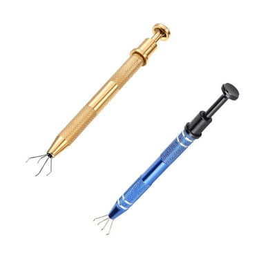2 Pcs The Tools 4 Prongs Grabber Stainless Steel 4- Claw Pick up Tiny Components Chip Four Clamp