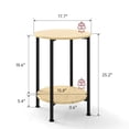 thumbnail image 3 of Skandiquip 17.7 Inch Diameter Compact Round 2-Tier Accent Side Table Industrial End Table with Storage Shelf Wooden Top for Living Room Bedroom, Natural Oak, 3 of 6