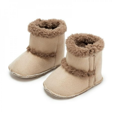 

Clearance Winterborn Toddler Warm Plush Boots Furry First Walkers Baby Girls Boys Mid-Calf Soft Sole Fluffy Snow Booties for 0-18M