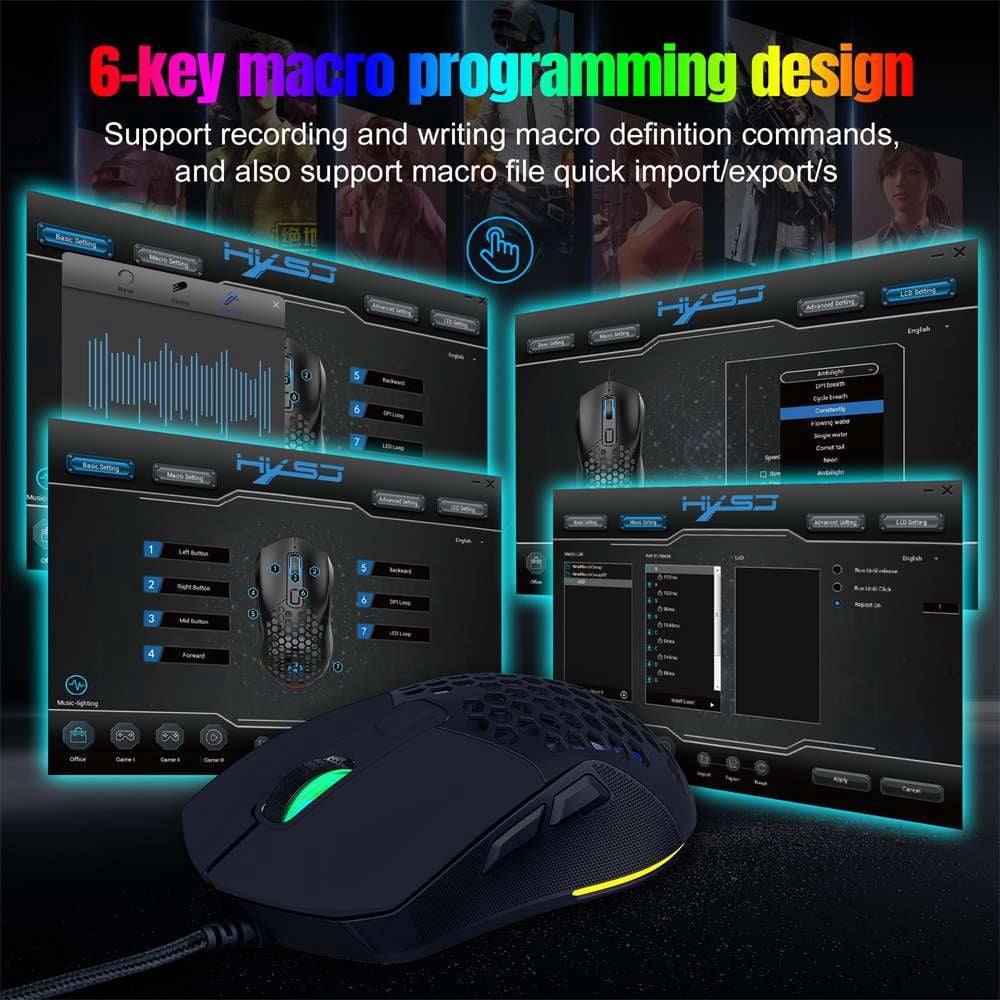 Gaming Keyboard & Mouse Combo,Wired Mechanical Gaming Keyboard Mouse Sets for Windows PC Gamers Desktop Computer Laptop,61 Keys RGB Backlit