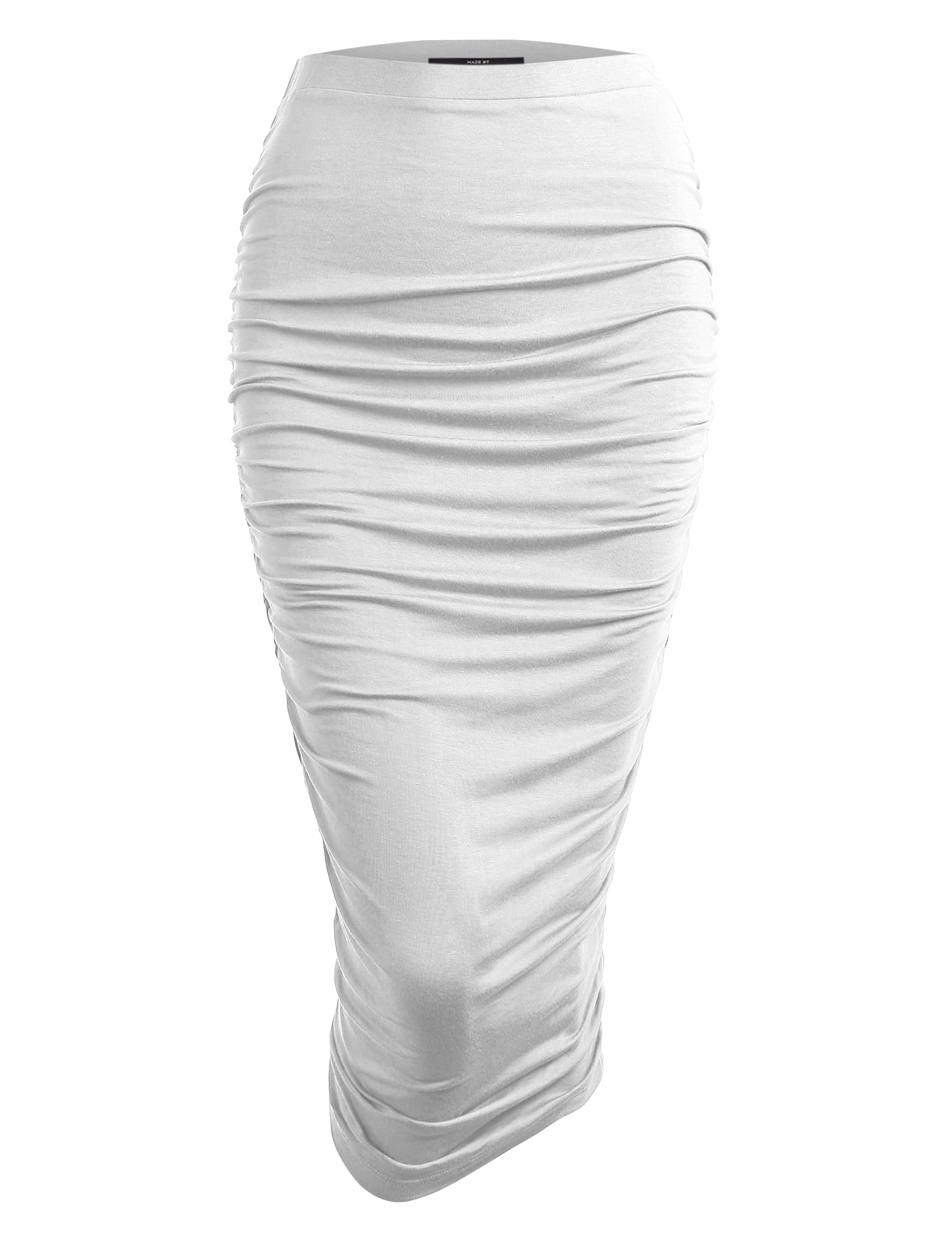 Made By Johnny Womens Slim Fit Bodycon Party Club Night Out Elegant Ruched High Waist Long 