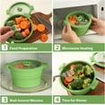 thumbnail image 3 of Collapsible Silicone Microwave Cookware Set with Lids, 0.8L & 1.4L Glass Food Storage Containers,, 3 of 8