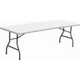 thumbnail image 4 of HomGarden Plastic Folding Table, Portable Indoor Outdoor Heavy Duty Utility Table for Game Puzzles Crafting Picnic Camping Dining Party, White (8 FT), 4 of 9
