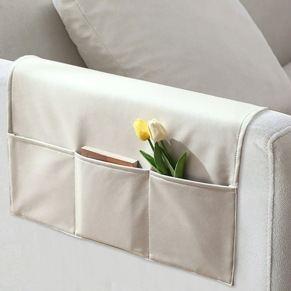Couch Arm Covers, Non-Slip Sofa Slipcover, 3 Pockets for TV Remote, Washable Pet Armchair Covers for Living Room Protection