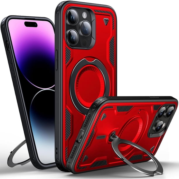 Diseñado para Funda Magnética para iPhone 14 Pro Max, Compatible con Magsafe, Resistente a Caídas de 10 pies, Resistente, con Soporte de Anillo Giratorio 360, Funda Protectora