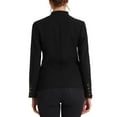 thumbnail image 3 of INSPIRE CHIC Women's Stand Collar Jacket Long Sleeve Casual Blazer with Pockets, 3 of 5