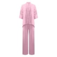 thumbnail image 5 of Timegard 2 Piece Sets for Women Plus Size Long Sleeve Button Shirts Straight Leg Pants Fall Classic Outfits, 5 of 7