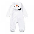 thumbnail image 4 of Children's Cosplay Snowman Costume Christmas Baby Polar Fleece Onesie + Ccarf White,3-24M, 4 of 7