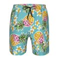 thumbnail image 3 of Susaid Cute Pineapples Print Men's Swim Trunks Hawaiian Bathing Mesh Lining Suit Swimsuits Beach Shorts with Pockets-Large, 3 of 6