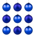 thumbnail image 2 of Northlight 2-Finish Glass Ball Christmas Ornaments - 2.5" (60mm) - Royal Blue - 9ct, 2 of 8