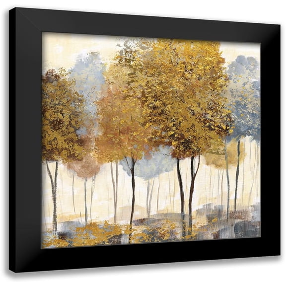 Nan 12x12 Black Modern Framed Museum Art Print Titled - Metallic Forest II