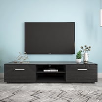 Zechuan TV Stand with 2 Storage Cabinets for TVs up to 70", Black