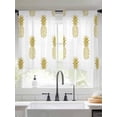 thumbnail image 2 of Yellow Pineapple Sheer Curtains 2 Panels Set Abstract Fruit White Background Modern Sheer Window Curtains Light Filtering Rod Pocket Voile Drapes for Bedroom Living Room 52"x45", 2 of 8