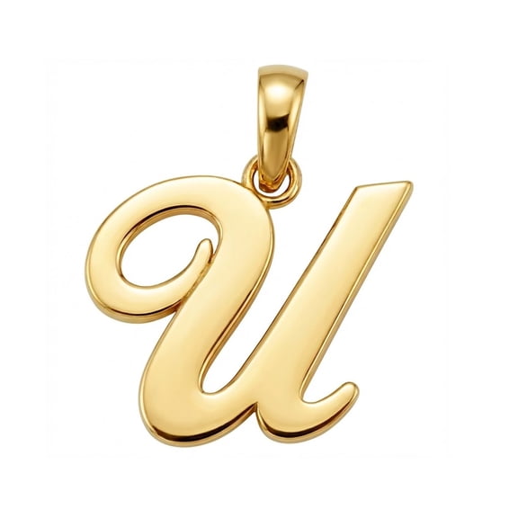 Charm America - Gold Initial Letter "U" Charm - 14 Karat Solid Gold