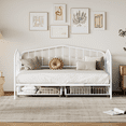 thumbnail image 2 of Roomfitters Twin Size Stylish Metal Daybed with 2 Drawers, Space-Saving Bedroom Furniture, White, 2 of 4