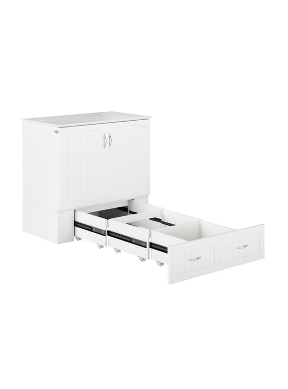 Southampton Murphy Bed Chest Twin Extra Long White with Charging Station