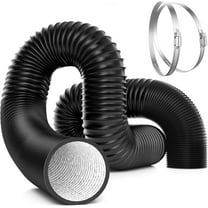 VIVOSUN Dryer Vent Hose, 4 inch Aluminum Foil Ducting, 8FT Long Heavy-Duty Dryer Hose Vent Kit for HVAC Ventilation, Exhaust, Duct Fan Systems, Black Flexible Air Duct w/ 2 Clamps