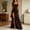Brown, variant on Women's Elegant Square Neck Evening Gown Sleeveless Bodycon Maxi Dress with Thigh High Slit Backless Formal Party Prom Dress Black L