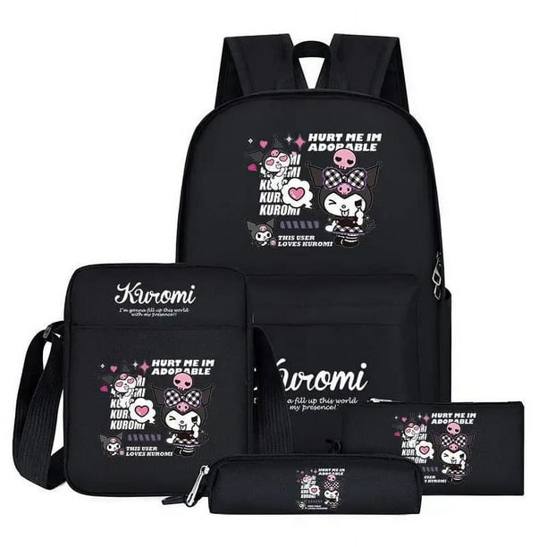 Mochilas escolares de dibujos animados de Anime Kuromi para niños y niñas, lindas mochilas escolares de gran capacidad de 1 a 6 grados para estudiantes de escuela primaria