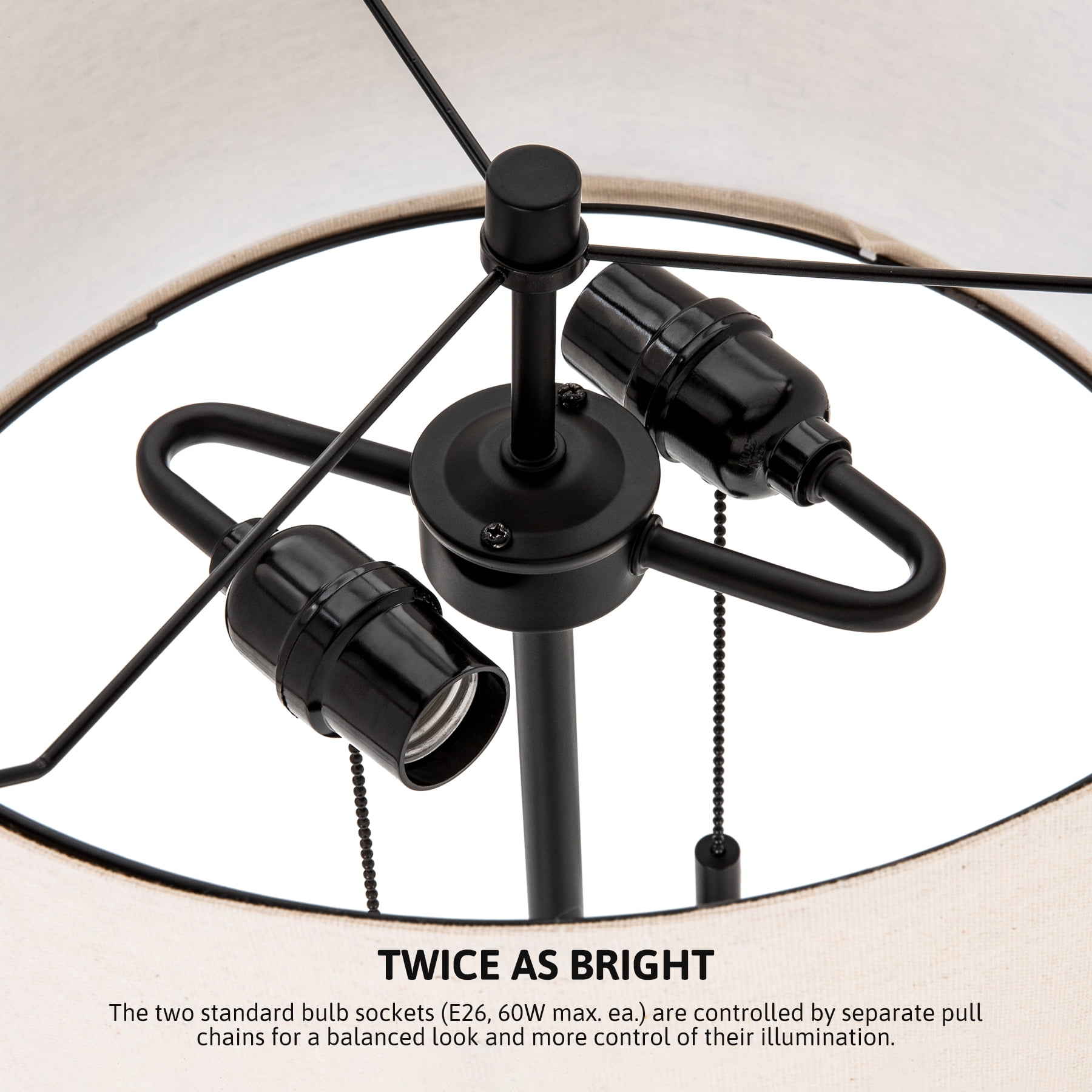 Bestco 24" Table Desk Lamps w USB Port & AC Outlet for Home Office Decor, Set of 2