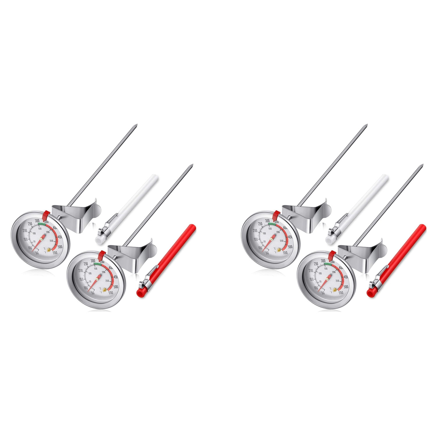 4 Pieces Stainless Steel Thermometer Instant Read Dial Thermometer 11.8