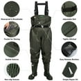 thumbnail image 2 of Dr.Fish Fishing Chest Waders Waterpoof With Boots for Man Women Youth Breathable Nylon PVC Hunting Gardening Crosswater Waders with Belts for Fly Fishing Farming Wader Size 6-13 Include Repair Kit, 2 of 7