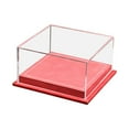 thumbnail image 3 of Vitrina para dos modelos de coches a escala 1/64, cubierta de acrílico transparente, portátil, versátil, ahorra espacio, accesorios, base resistente de cuero PU. Rojo, 3 of 8