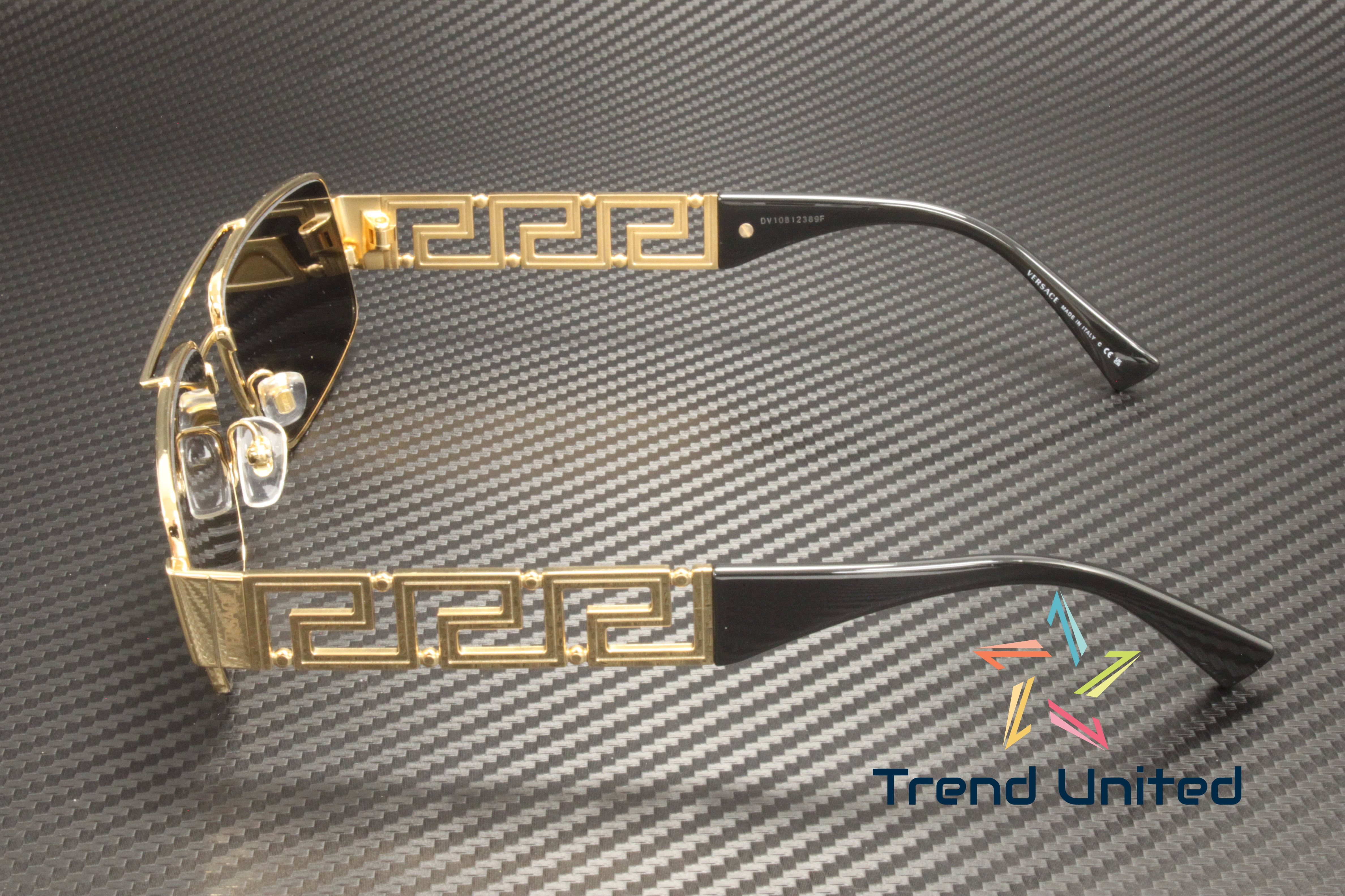 VERSACE VE2257 100287 Gold Dark Grey 60 mm Men's Sunglasses